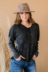 BiBi Take a Break Mineral Wash Waffle Knit Hoodie - Shah S. Sahota